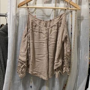 charlotte russe small crochet almond top